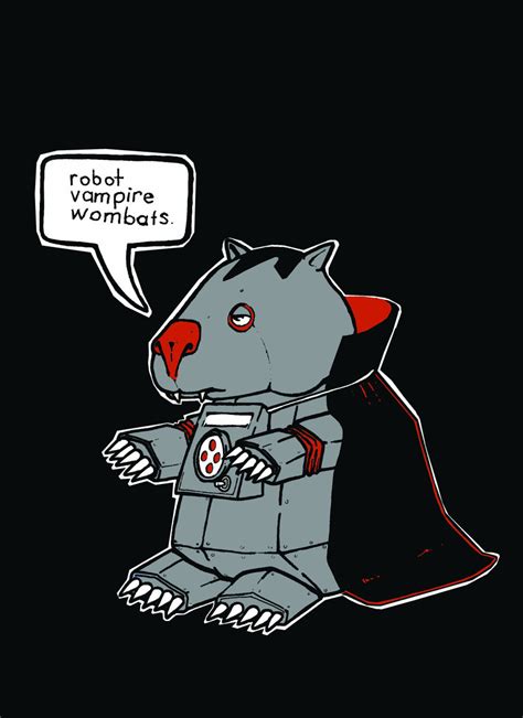 Robot Vampire Wombat T-shirt | The Fuxedos