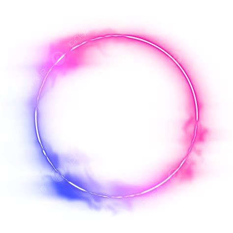 Pink Blue Neon Border Smoke Circle Frame, Neon, Neon Border, Border PNG ...