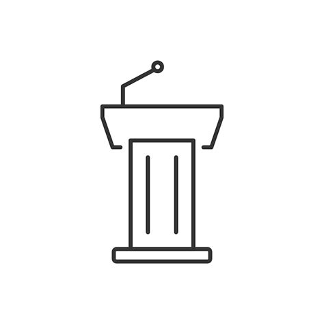 Premium Vector | Speaker icon in flat style Conference podium vector illustration on isolated ...