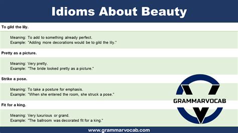 Idioms About Beauty with Meaning and Examples - GrammarVocab