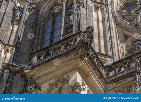 The Gargoyles of St. Vitus Cathedral at Prague Castle Stock Image ...