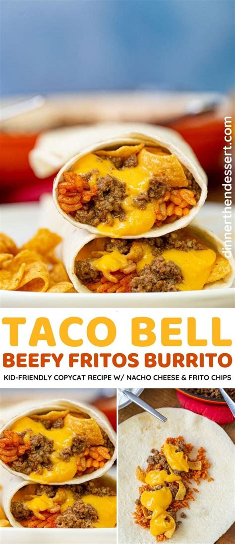 Taco Bell Beefy Fritos Burrito is the ultimate kid-friendly copycat recipe with classic burrito ...