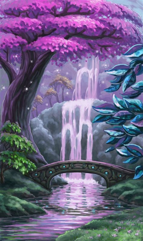 fairy forest by AnekaShu on DeviantArt | Waterfall paintings, Painting ...