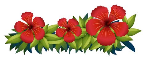 Red hibiscus in green bush 418312 Vector Art at Vecteezy