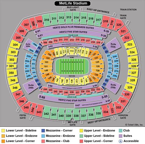 Metlife Stadium Seating Chart With Rows - Stadium Seating Chart