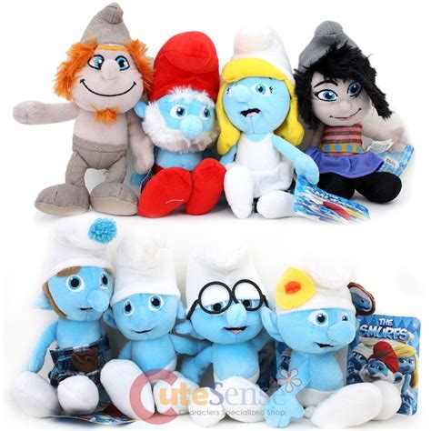 The Smurfs 2 Collectible Plush Toy 8pc Set 8" Hackus Brainy Vanity ...