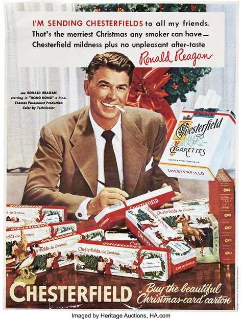 Ronald Reagan 1952 Chesterfield Cigarettes Poster Ad.... Movie/TV | Lot ...