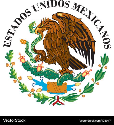 Mexican national flag symbol Royalty Free Vector Image