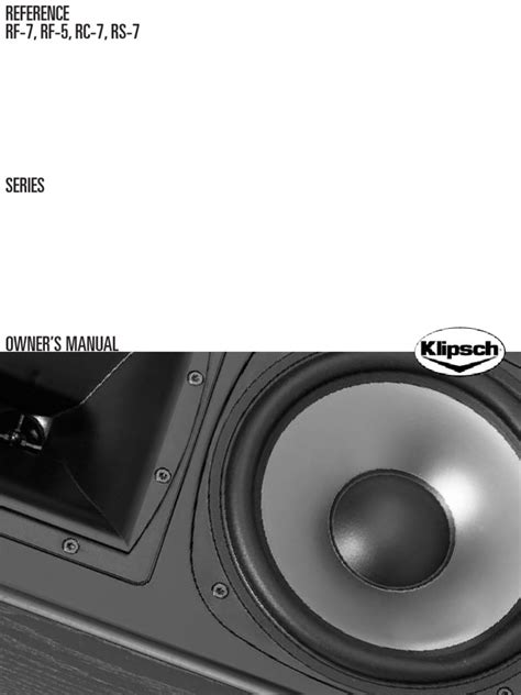 Klipsch Rf-3 II Floorstanding Speaker - Owner's Manual | PDF | Audio ...