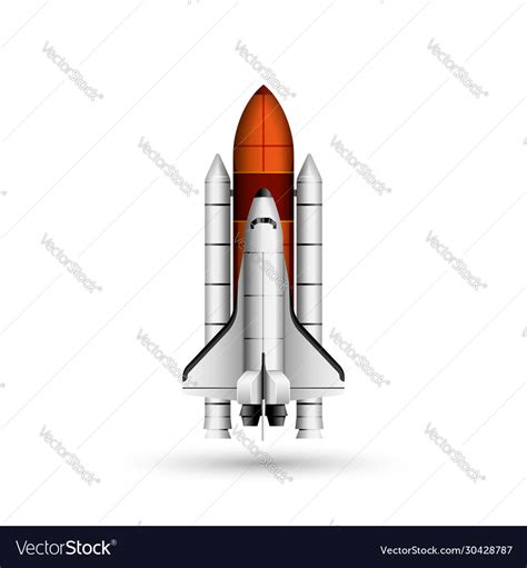 Space shuttle and rocket realistic 3d model Vector Image