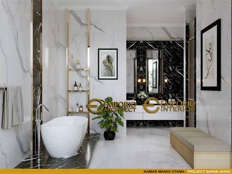 15 Ide Desain Interior Kamar Mandi Mewah Full Marmer Pada Hunian (Part 2) - Blog