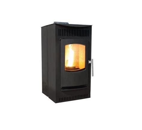 a black stove with a light on it