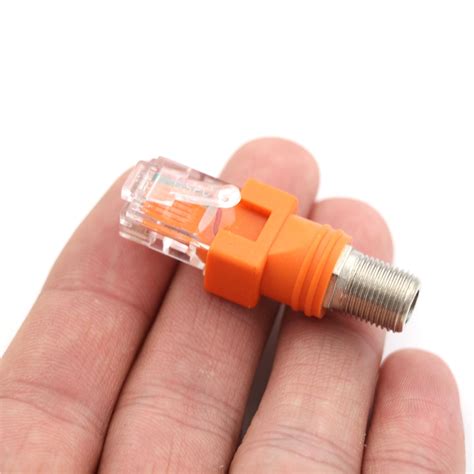 1Pcs F Type Connector RF Female To RJ45 Male RJ45 To RF Connector Coaxial Barrel Coupler Adapter ...