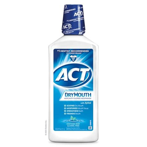 Act Mouthwash, Anticavity Fluoride, Dry Mouth, with Xylitol (33.8 oz ...