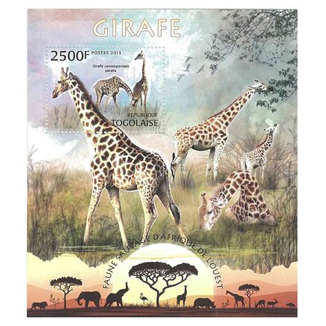 Togo Stamp, 2013 Giraffe, Wildlife, Animals S/S | Houseofstamp.com ...