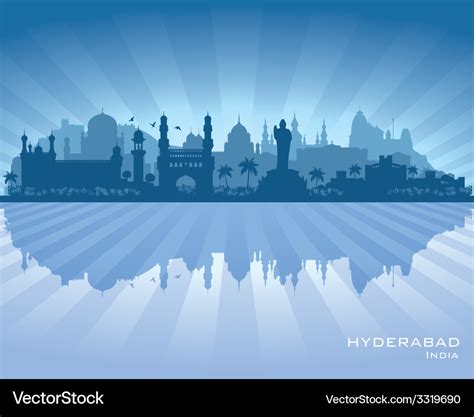 Hyderabad india city skyline silhouette Royalty Free Vector