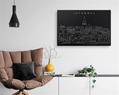 Istanbul Skyline Canvas Wall Art Istanbul Canvas Art Print | Etsy