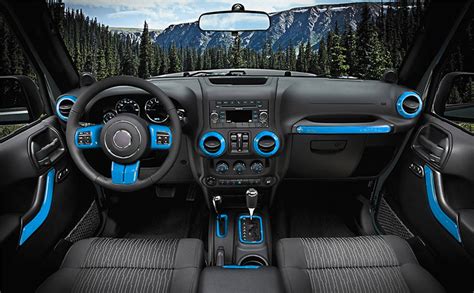 18 PCS Full Set Interior Decoration Trim Kit for Jeep Wrangler JK JKU ...