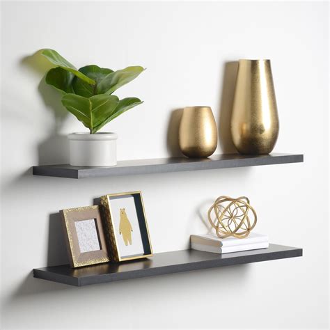 Delta Floating Shelves 2 Pack- Black - 36 in x 10 in x .5 in ...