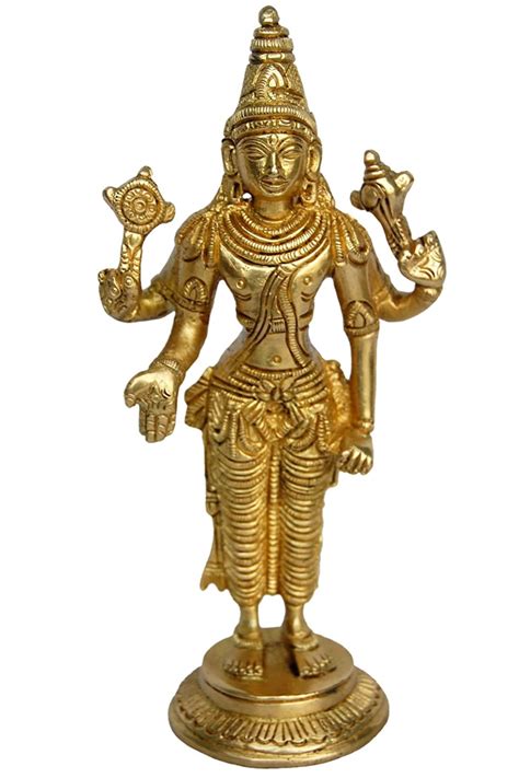 The 4 symbols of Lord Vishnu | Lord vishnu, Statue, Metal