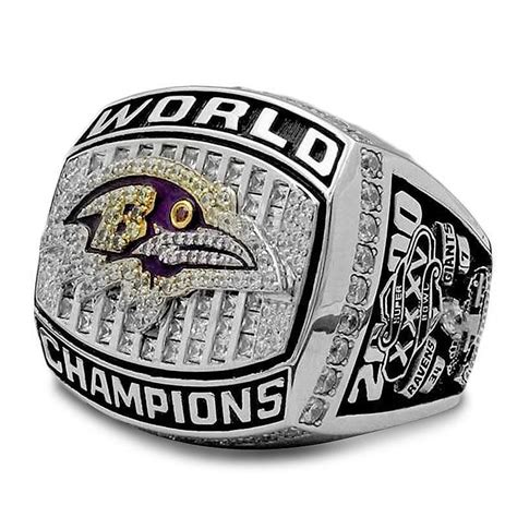 New BALTIMORE RAVENS SUPER BOWL REPLICA CHAMPIONSHIP RING Size 12 ...