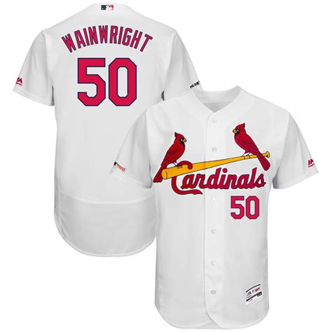 Men's St. Louis Cardinals Adam Wainwright Majestic Home White Flex Base ...