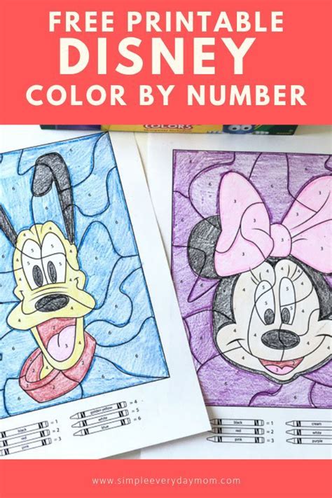 Free Disney Color By Number Printables For Kids | Disney colors, Disney activities, Disney fun