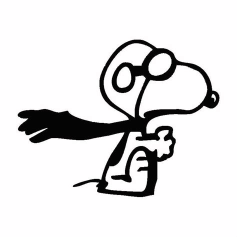 Snoopy Flying Ace EXTRA LARGE Die-Cut Vinyl Decal - Black ...