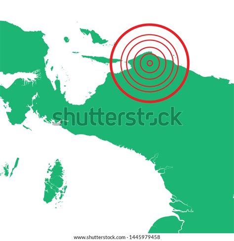 Earthquake Papua Indonesia Circle Affected Area Stock Vector (Royalty ...