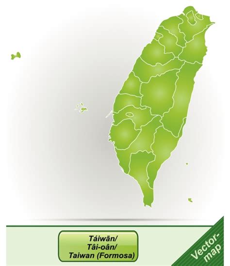 Border map of Taiwan with borders in green - Stock Photo #10613095 | PantherMedia Stock Agency