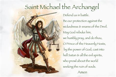 Michael The Archangel Prayer Card (RCC 9E) | ubicaciondepersonas.cdmx.gob.mx