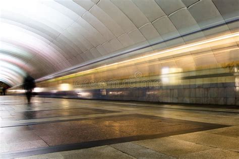 Subway Metro Train Arriving at a Station Stock Photo - Image of ...