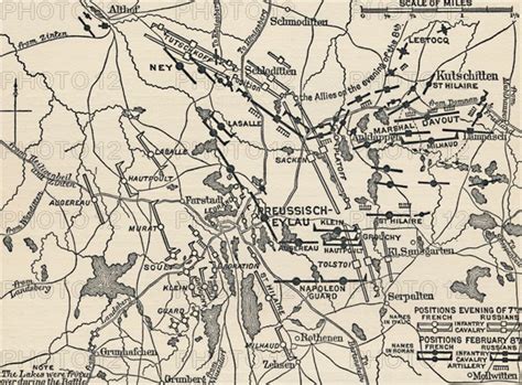 'Map of the Battle of Eylau', 1807, (1896). Artist: Unknown. - Photo12 ...