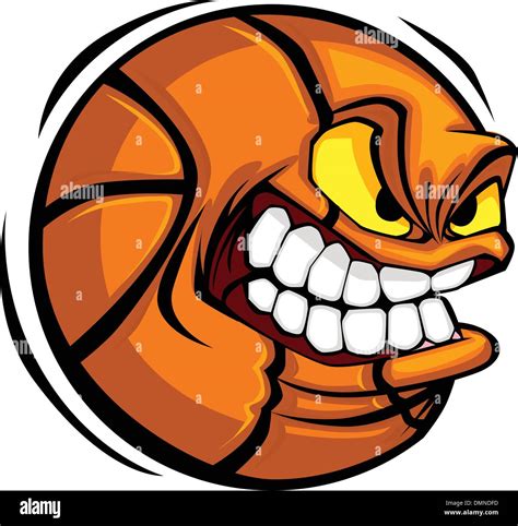 Basketball Face Cartoon Ball Vector Image Stock Vector Image & Art - Alamy