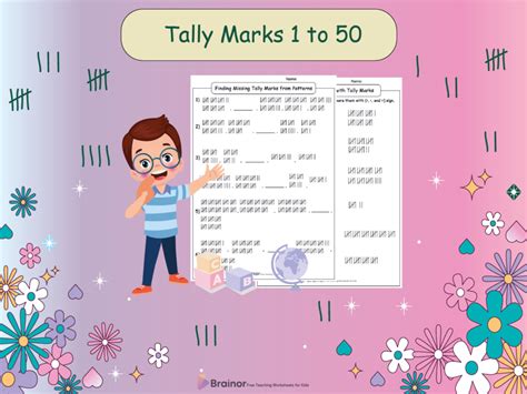 Tally Marks 1 to 50 Worksheet | 15 Free Pages