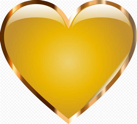 Yellow Heart Gold Border Transparent | Citypng