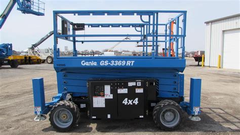 2018 GENIE GS3369RT DIESEL ROUGH TERRAIN SCISSOR LIFT 33′ REACH 4WD 15 HOURS STOCK # BF9422439 ...