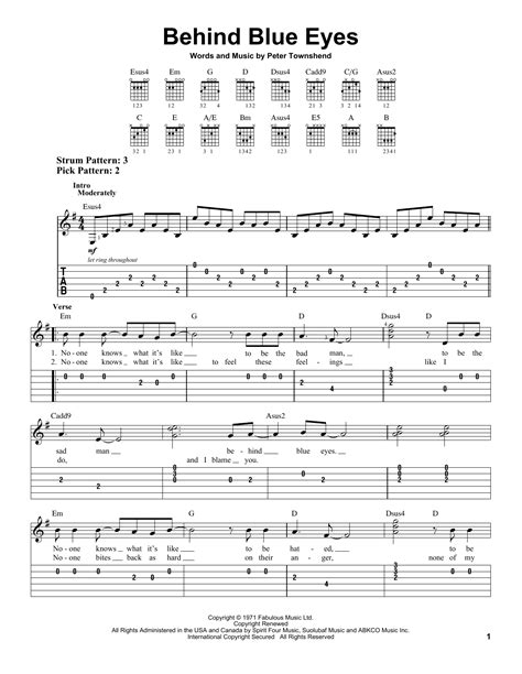 Behind Blue Eyes by The Who - Easy Guitar Tab - Guitar Instructor