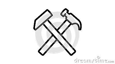 Black Sledgehammer Icon Isolated on White Background. 4K Video Motion ...