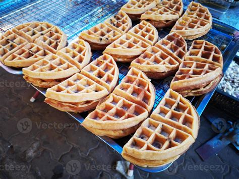 delicious waffle sold in Thai street market. 3095075 Stock Photo at ...