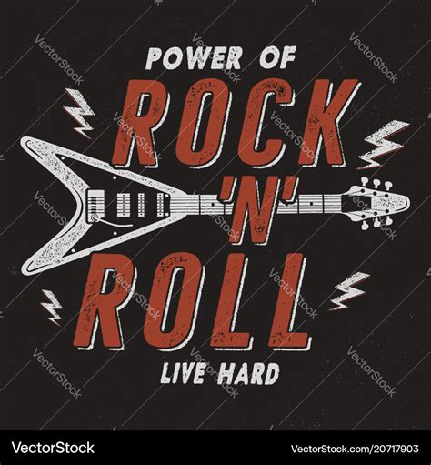 Vintage hand drawn rock n roll poster retro music Vector Image