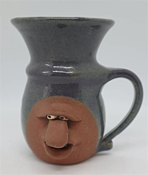 Vintage Art Pottery Funny Face Mug 3D Signed Whimsical - Etsy