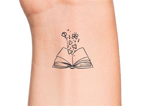 Open Book Temporary Tattoo - Etsy