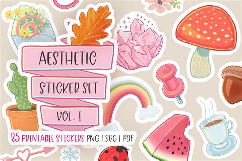 Aesthetic Stickers Bundle Volume One | Printable Stickers