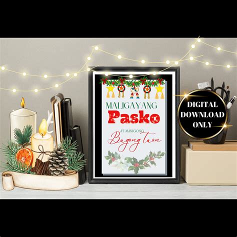 Maligayang Pasko Tagalog Greeting Card or Wall Art Frame - Etsy