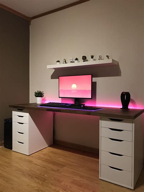 Finally finished my Ikea desk setup! What do you guys think? | Room setup, Bedroom setup, Home ...