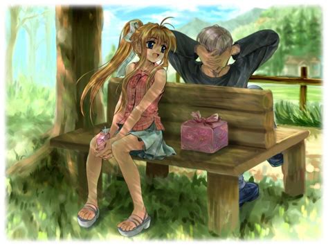Anime Boy Sitting On Bench