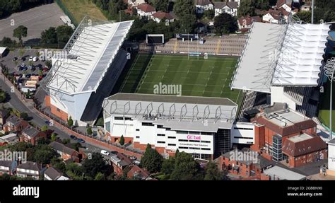 aerial view of Leeds Rhinos Rugby League Club's Headingley Stadium ...