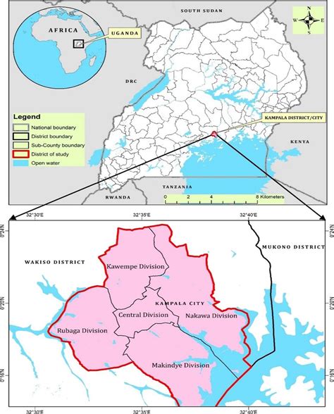 Study locale: Kampala city showing the five administrative divisions | Download Scientific Diagram