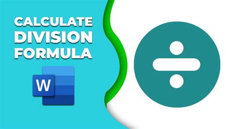 How to calculate division formula in word table - YouTube